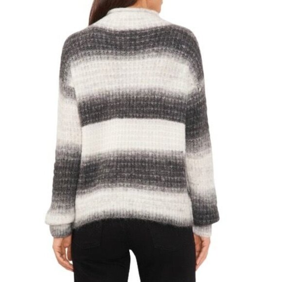 Vince Camuto Womens Ombré Rich Black Striped Sweater Size M - Picture 2 of 6